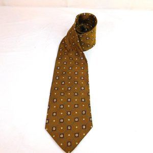 Echo 100% Silk Tie Mustard Yellow Diamond Pattern